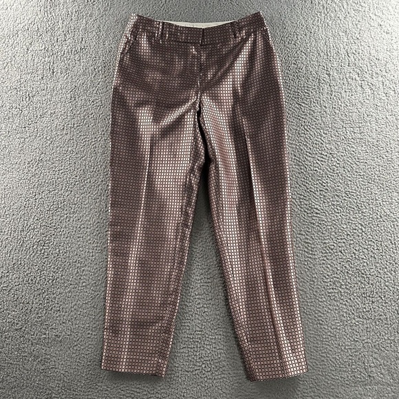 NWOT Kate Spade Margaux Rose Gold Metallic Ankle Pants - Picture 4 of 5